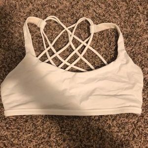 White lulu sports bra